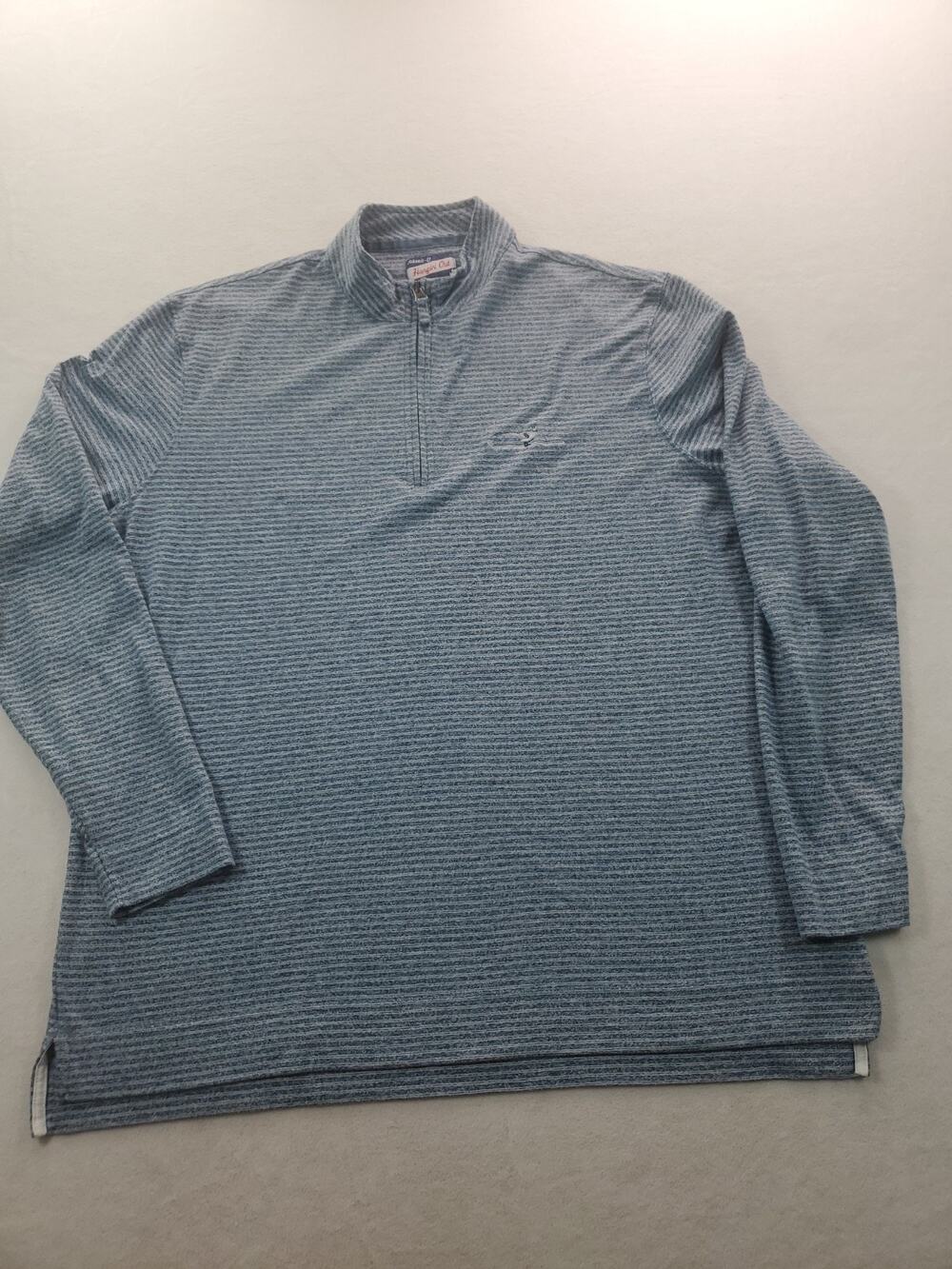 Johnnie-O Hanging Out Blue Striped 1/4 Zip Pullover Men's Size XL Shirt